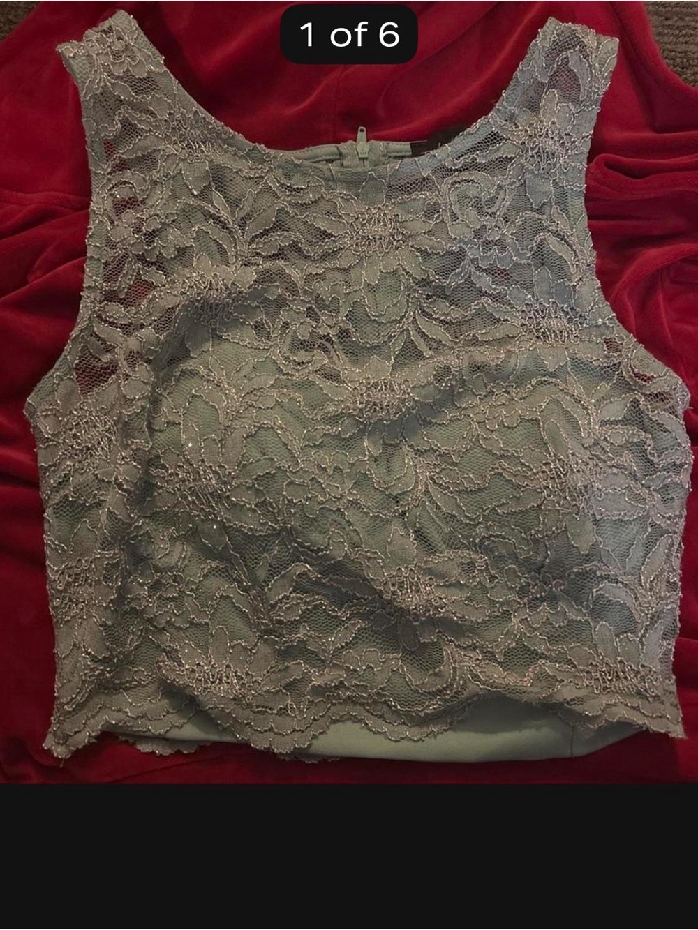 City Triangles Light Blue Lace Camisole Tank - Picture 2 of 5